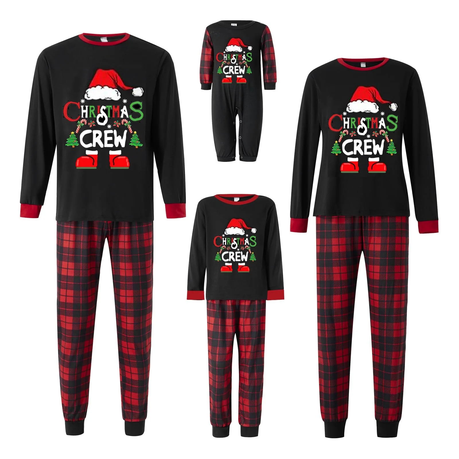 2025 New Year Christmas Cosplay Costume Pajama 2Pcs Santa Claus Hat Pattern Printed Pyjama Homewear Autumn and Winter Loungewear